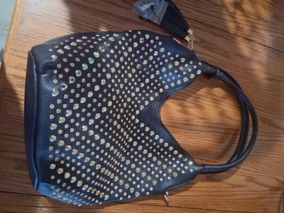 Gem Studded V Chevron Tall Hobo Sparkle Purse - Image 1 of 3