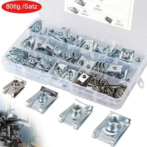 80Tlg Schnappmutter Blechmuttern Blechschrauben Gewinde Clip Mutter Sortiment - Bild 1 von 7