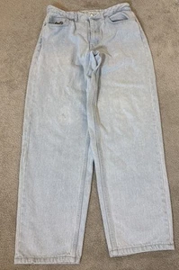 HUF Cromer Baggy Jeans Mens Faded Light Blue 30x29 Skateboard Relaxed Denim Y2K - Picture 1 of 16