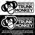 Protected By Trunk Monkey Vinyl Decal Sticker Button Funny Meme Chimpanzee Jdm