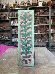 Old Antique Handcrafted Floral Design Wooden Carved Wall Decor Hanging Panel 17" - Picture 1 of 7