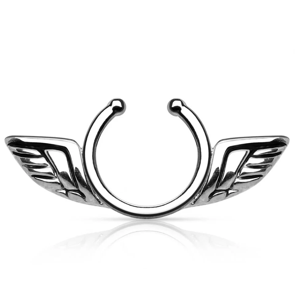 Piercing pezón falso alas de ángel - par - joyería de latón no perforante Foto 1 de 1