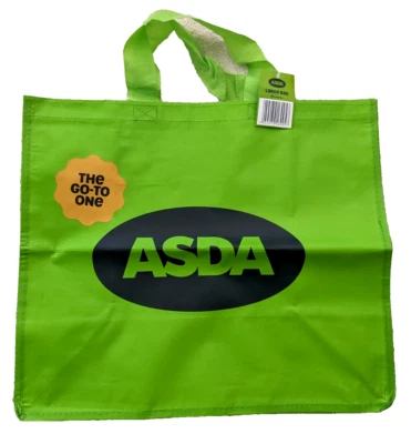 2x ASDA Green Bags for Life Einkaufstasche 2025 Neu mit Etikett NEU
