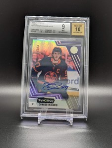 2020-21 Upper Deck Synergy  - CONNOR MCDAVID - Purple AUTO /15 - BGS 9 - Oilers