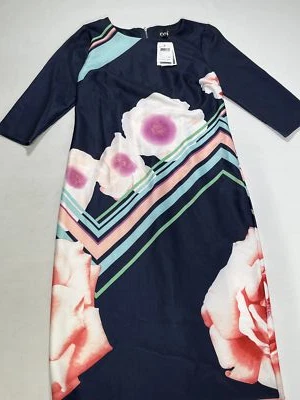 Vestido floral azul marino Eci New York para mujer talla 10 NUEVO Foto 1 de 4