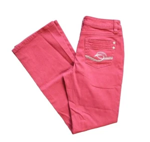 Gitano Embroidered Studded Red Denim Jeans Rhinestone Button Women's Size 6 - Picture 1 of 11