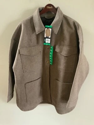 Nueva chaqueta de granero de gran tamaño para mujer talla XL marrón cuello cálido chaqueta preppy Foto 1 de 4