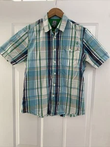 Volcom Men's Blue & Green Plaid Casual Cotton Button Up Shirt - Size S - Picture 1 of 4