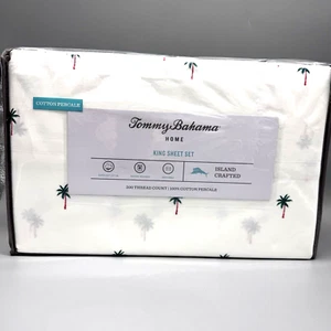 4pc Tommy Bahama Rio Palm Trees KING Sheet Set Tropical Hawaiian Island Beach - Picture 1 of 6
