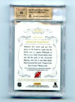 2013-14 Panini National Treasures Rainbow #213 Stefan Matteau JSY AU 13/15 - Image 1 of 2