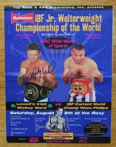 Boxeador MICKEY WARD firmado FIB Jr. Campeonato Peso Welter 9 de agosto 1997 Programa - Imagen 1 de 8