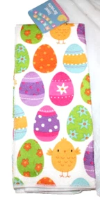 Easter Egg Kitchen Towel 15 x 25 Dish Hand Chick Chicken Peep - Picture 1 of 3