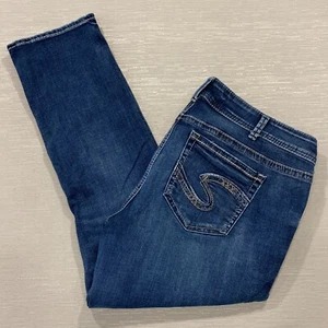 Silver Jeans Elyse Straight Damen 16 36x30 Medium Wash Denim bestickt - Bild 1 von 16