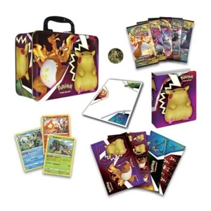 Pokemon 2020 Collector's Chest Charizard & Pikachu Tin / Lunch Box Set - NEW - Picture 1 of 2
