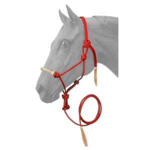 Nylon Rope Halter - Rawhide Noseband - Lead with Horse Hair Tassel - 9 Color  - Picture 1 of 18