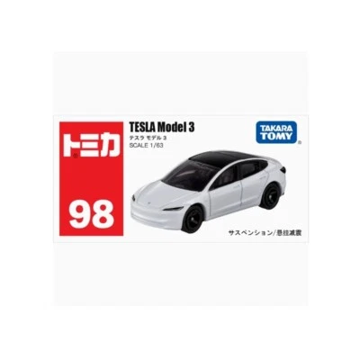 Takara Tomy Tomica 98 TESLA Model 3 White Diecast Mode Toy Car New in Box 2025 - Image 1 of 4