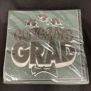 Congrats Grad Forest Green Luncheon Napkins 40Ct - Picture 1 of 2