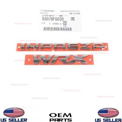 Genuine OEM Rear Trunk Emblem Set "IMPREZA WRX" Subaru Impreza WRX 2008-2014 - Изображение 1 из 2