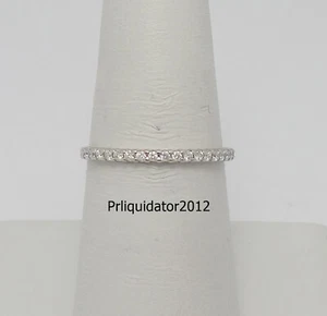 1/5CT Natural Diamond Shared Prong Anniversary Wedding Band Ring 10K White Gold - Picture 1 of 14