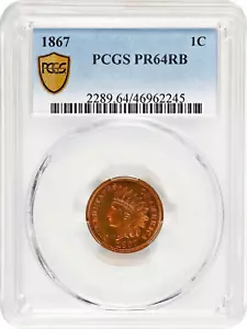 1867 Centesimo Indiano PR-64 Rb Certificato PCGS - Foto 1 di 5