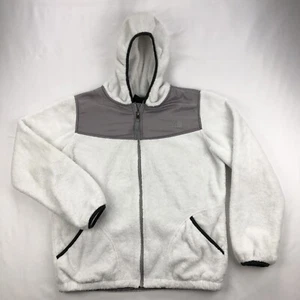 The North Face Girls XL White Sherpa Fleece Hybrid Full Zip Hooded Jacket - Picture 1 of 8