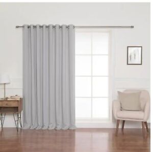 Best Home Fashion Light Grey Grommet Blackout Curtain 100 in W x 96 in L 1 panel