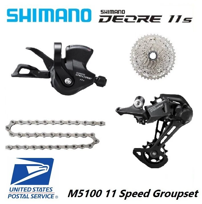 Shimano Deore M5100 Groupset 11 Speed Shifter Rear Derailleur Chain Cassette MTB - Image 1 of 1