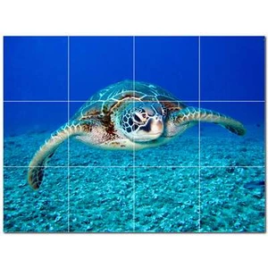 Turtle Ceramic Tile Wall Mural PT501075. 24" W x 18" H (12) 6x6 tiles - Picture 1 of 1