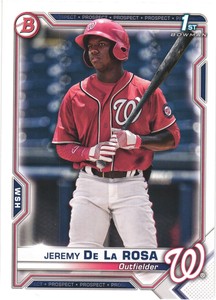 2021 Bowman  Jeremy De La Rosa #BP-25  1st Nationals [add’l $1 cards, 5¢ ship]