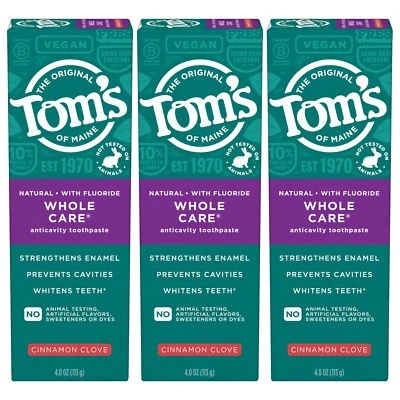 Tom's of Maine Natural Cinnamon Clove Fluoride Toothpaste Pack of 3 Tubes - Image 1 of 4