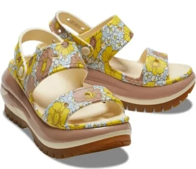 NEW Crocs Classic Mega Crush Retro Floral Sandals Women’s size  7 8 9 10 NWT - Image 1 of 4