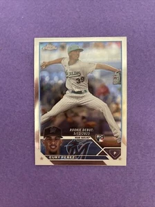 2023 Topps Chrome Update Series Rookie Debut Refractor #USC175 Eury Perez RC MLB - Picture 1 of 2