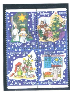 SWEDEN 1991 Christmas FU (Block of 4) CV $1.80 - Picture 1 of 1