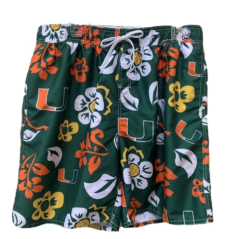 Wes and Willy size XXL University of Miami Hurricanes Swim Trunks Shorts UM Cover
