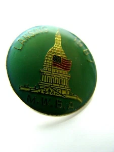 Vintage MWBA Bowling Pin Lansing Michigan Capital Revers Mütze Pinback 1987 - Bild 1 von 2