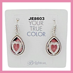 Brighton YTC Courageous Heart French Wire Earrings  Pink JE8603 MSRP $72 NWT - Picture 1 of 3