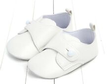 Baby Boy Girl White Christening shower wedding Party PVC leather first Shoes 