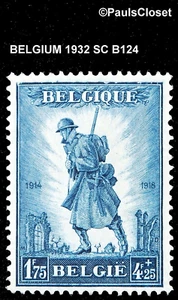 BELGIUM 1932 SC B124 BELGIAN INFANTRYMAN 1.75f + 4.25f DARK BLUE MNH OG F/VF - Bild 1 von 2