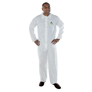 WHITE MICROPOROUS TYVEK STYLE COVERALLS OPEN WRISTS & ANKLES CASE OF 25 4XL - Picture 1 of 1