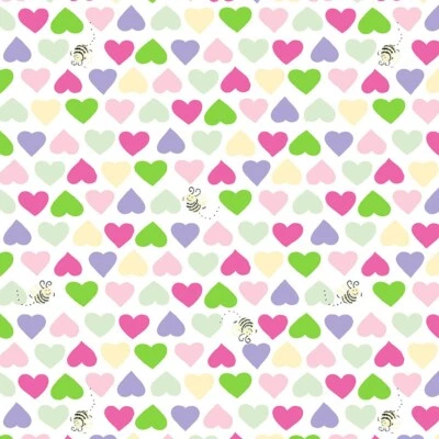 SUSYBEE * * Hearts & Bees SB20208-520 BTY FABRIC 全新 — 第 1/4 张图片