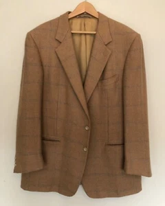 Ermenegildo Zegna mens Blazer Camel Hair check Jacket Size UK chest 44 / XXL - Picture 1 of 11