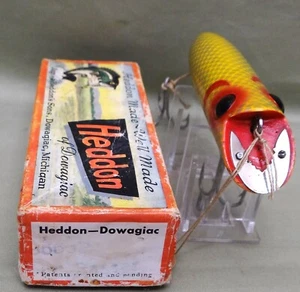 Vintage Heddon King Basser, 5", Gold Scale, 2T, GE, in Correct Box, C. 1938-40 - Picture 1 of 9