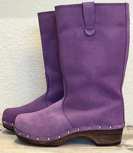 Sanita Puk halbhohe Stiefel Damenschuhe Größe 8,5 US 39 EU lila Leder - Bild 1 von 14