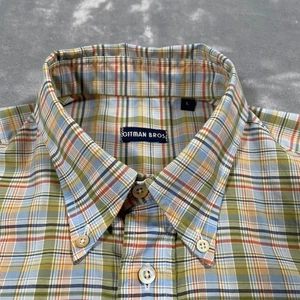 Camisa Gitman Bros Grande a Cuadros Manga Corta Con Botones Informal Hecha en EE. UU. Algodón - Imagen 1 de 8