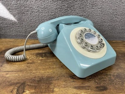 WILD & WOLF Retro Phone Light Blue Model 746 Push Button, modern classic  - Image 1 of 4