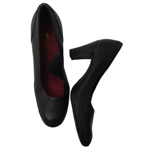 Aerosoles What's What  Heels Womens 9.5 M Pump Black Leather Casual hoe - Picture 1 of 8