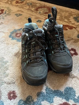 womens Karrimor Mountain Mid Top Hiking Boots Waterproof Blue/Grey  Sz 9 M - Image 1 of 3