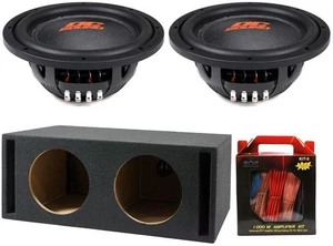 2 DC Sound DSW2000 10" Subwoofer Montaggio Basso 2000W + Scatola Portata + Kit Amplificatore 8G - Foto 1 di 8