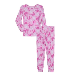 Barbie Toddler SIZE 4T Unisex Long Sleeve Top and Pants, 2-Piece Pajama Set PINK - Picture 1 of 13