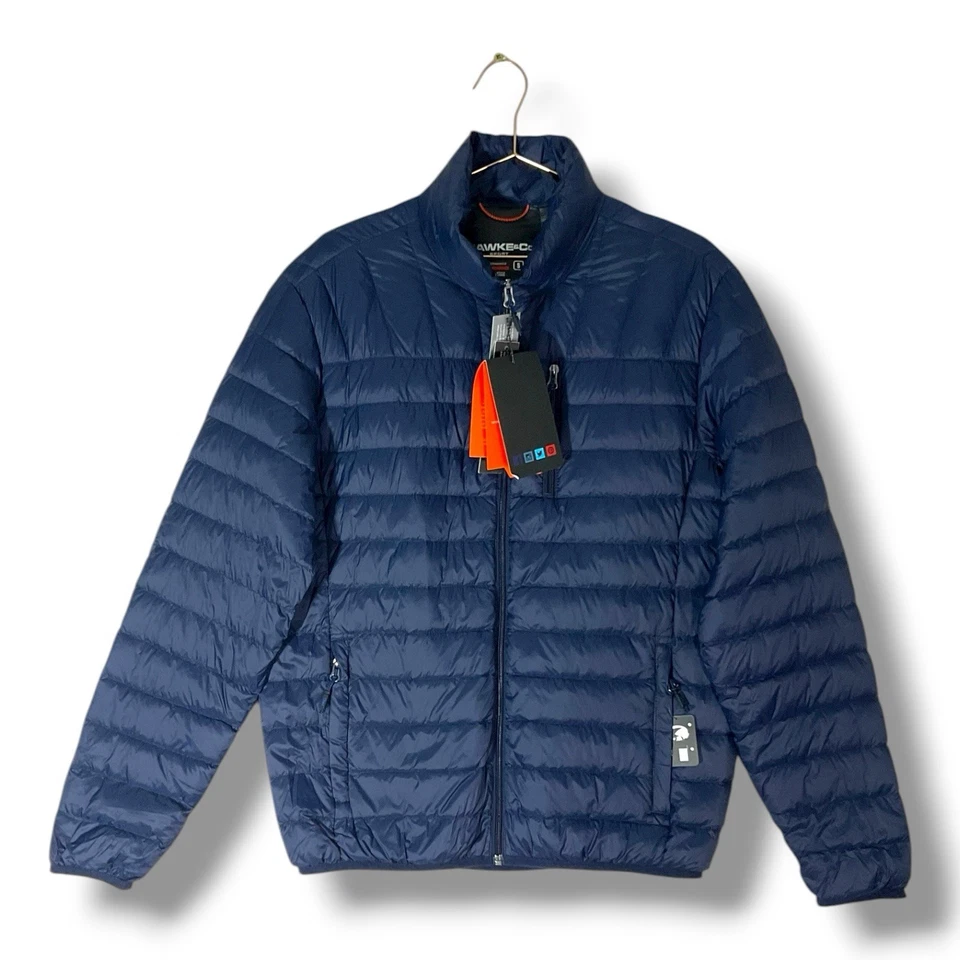 Hawke & Co Packable Down filled puffer jacket Men Size S Navy Quilted Travel - Image 1 of 4